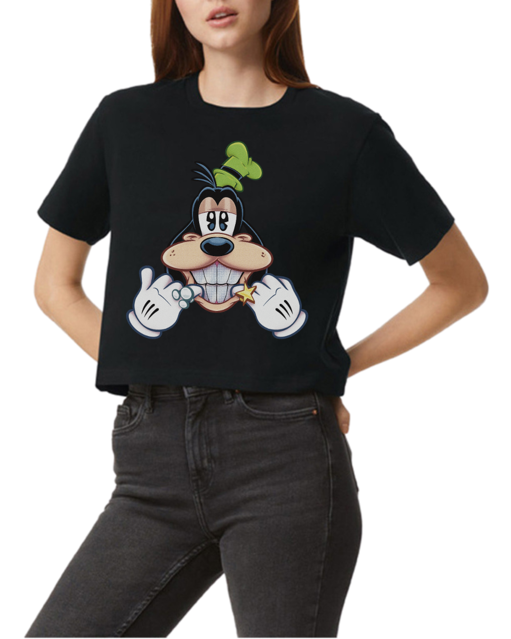 Gleeful Goofy Cropped Tee