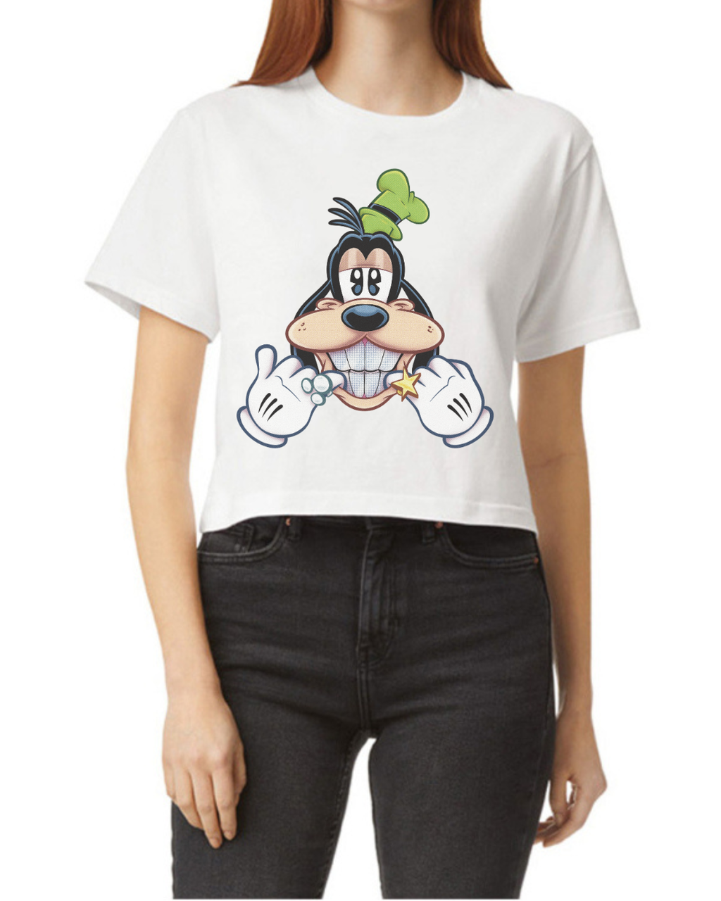 Gleeful Goofy Cropped Tee