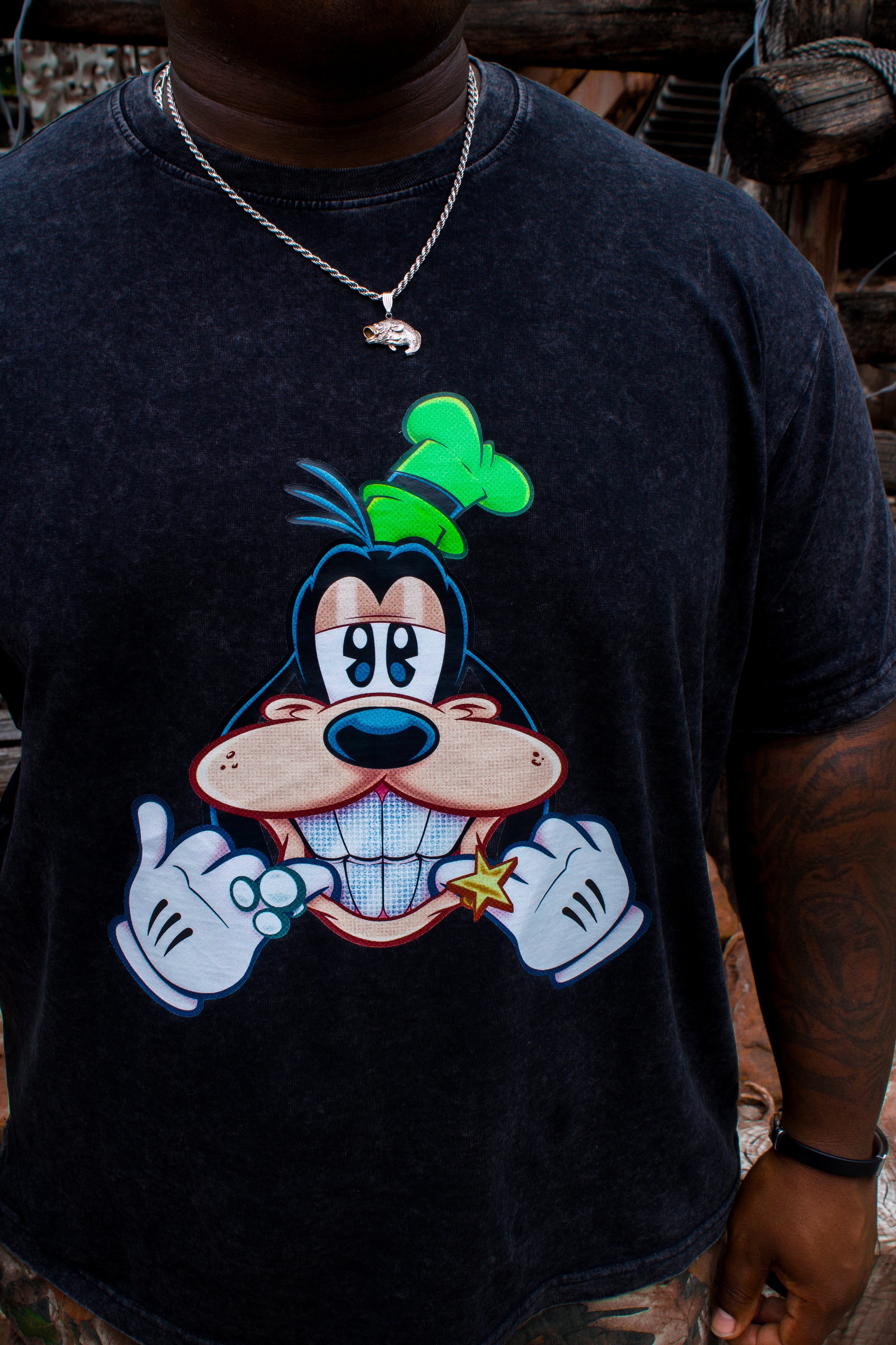 Gleeful Goofy Acid Washed Tee
