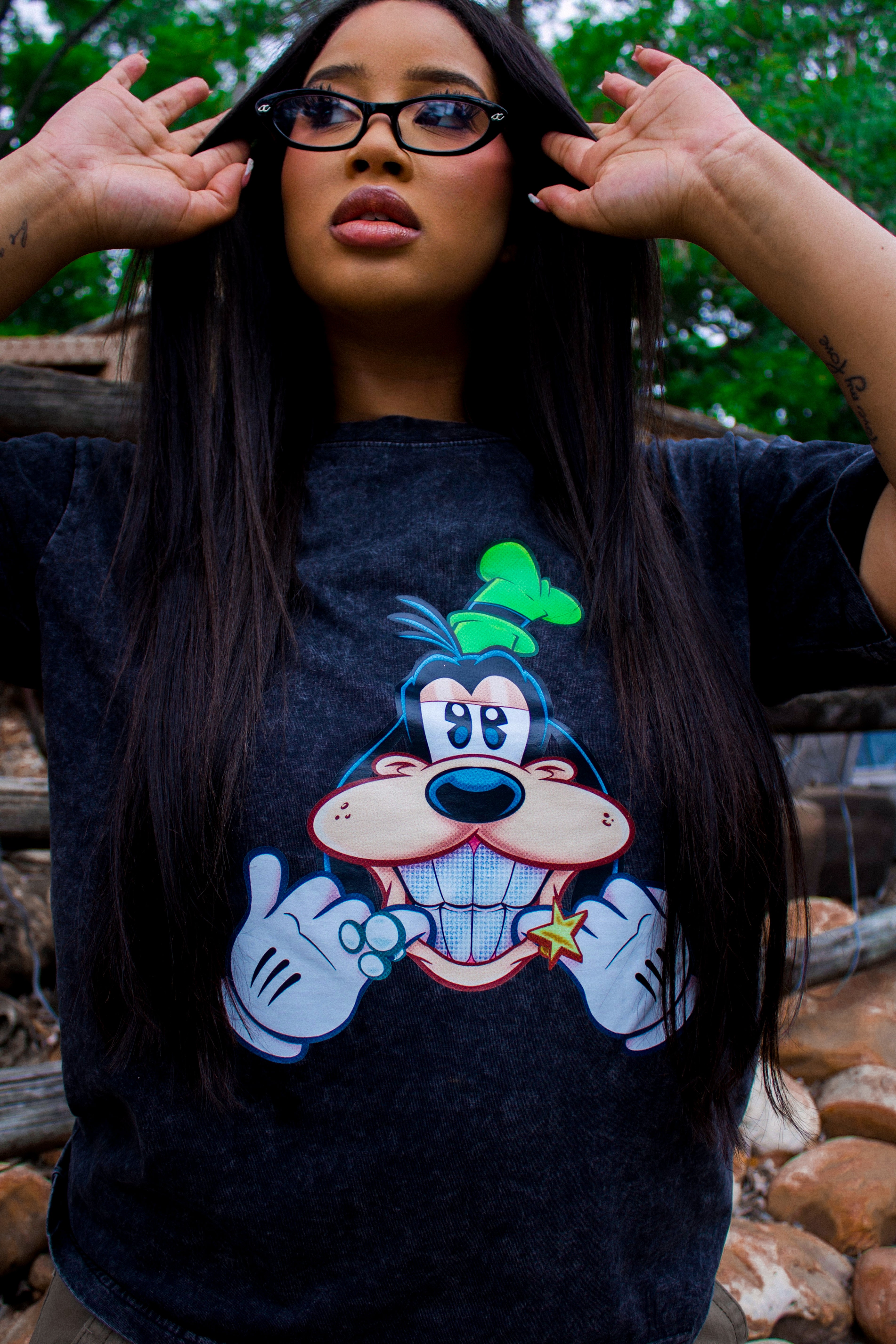 Gleeful Goofy Acid Washed Tee